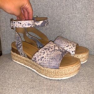 Soda espadrille animal print platform sandals